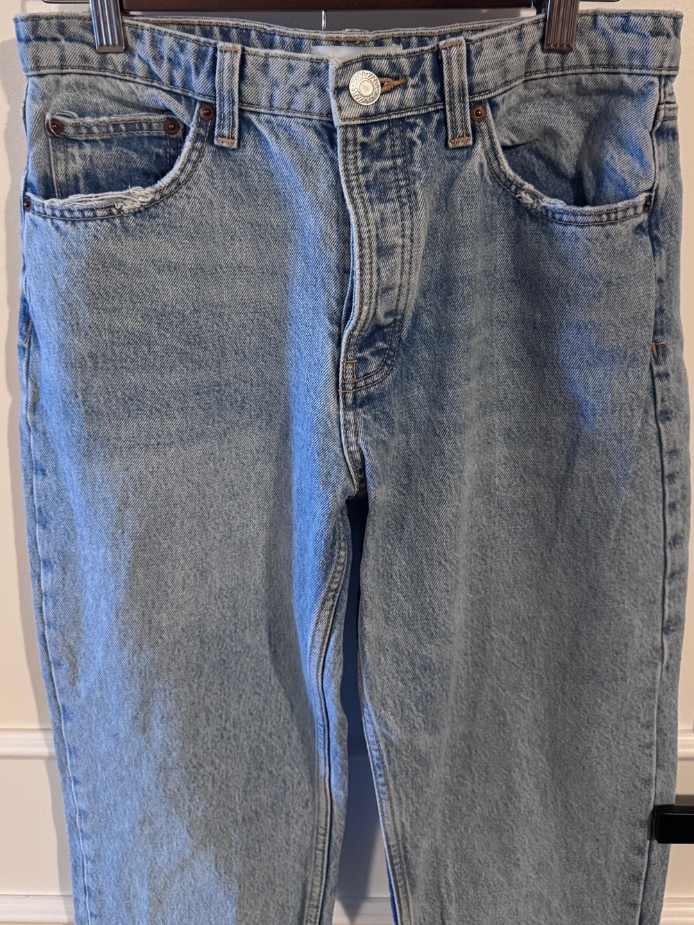 Zara Light Blue High-Rise Mom Jean